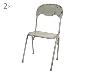 Set de 2 sillas de bistró en hierro envejecido