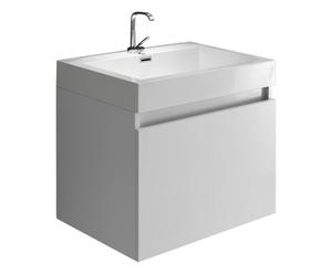 Mueble de lavabo con 1 compartimento en DM y Mineralmarmo®-   blanco II