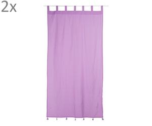 Set de 2 cortinas en algodón Lucy, lila - 150x300