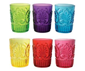 Set de 6 vasos de plástico Barocco – multicolor