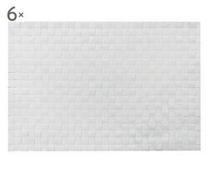Set de 6 manteles individuales, blanco – 45x30