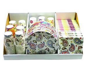 Set de vajilla y servilletas desechables de 36 piezas II - multicolor