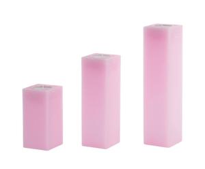 Set de 3 porta velas Classic - rosa