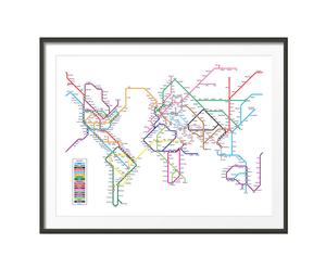 Lámina mapamundi metro