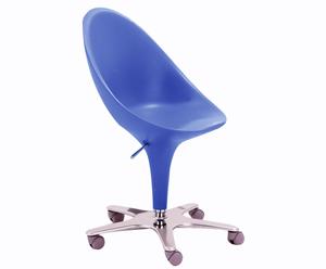 Chaise Bombo avec roulettes par S. Giovannoni, bleu