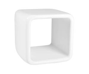 Table d'appoint verre, Blanc - L55