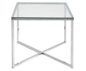 Table d'appoint Levian, métal et verre - L50