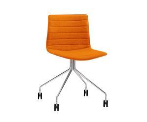 Chaise à roulettes Catifa 46 Acier chromé et Polypropylène, Orange - H81