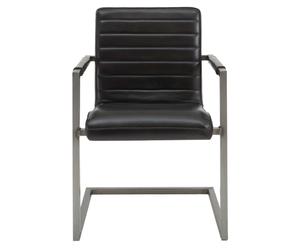 Chaise, acier et cuir - L56