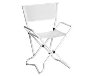 Chaise aluminium et tissu, Blanc - L60