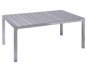 Table Aluminium et Bois, Naturel - L158