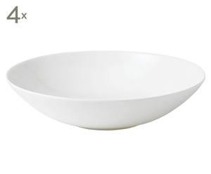4 Assiettes à pâtes Porcelaine de chine, Blanc - Ø25