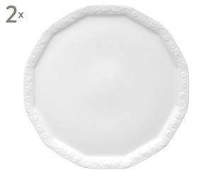 2 Assiettes à pizza MARIA porcelaine, blanc – Ø32