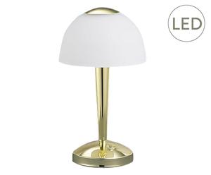 Lampe de table à allumage tactile YONKERS, blanc et doré - H28