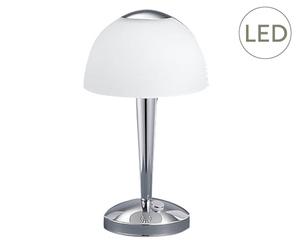 Lampe de table à allumage tactile YONKERS, blanc et argenté - H28