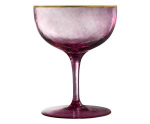 Verre à cocktail, rose transparent et doré – Ø9