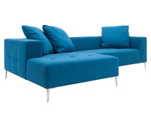 Canapé d'angle gauche EDEN Polyester et mousse, Turquoise - L258