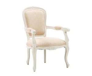 Chaise à accoudoirs, coton et lin – L60