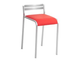 Chaise haute Lorena métal, rouge - L37