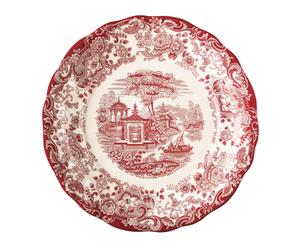 Assiette Rosa Porcelaine, rouge et blanc - Ø34
