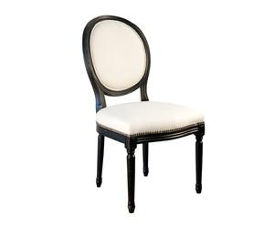 Chaise chêne, Noir et crème - L50