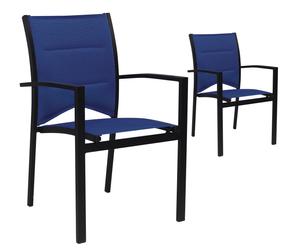 2 chaises de jardin, Bleu indigo 