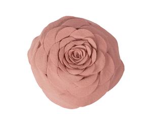 Coussin Flower laine, Rose - Ø30