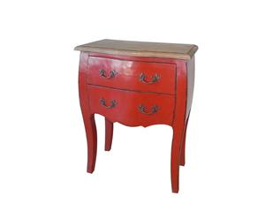 Commode 2 Tiroirs orme, Rouge - H80
