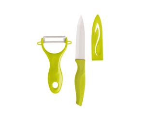 Couteau et économe Céramique, Vert - L10