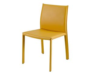 Chaise, cuir jaune