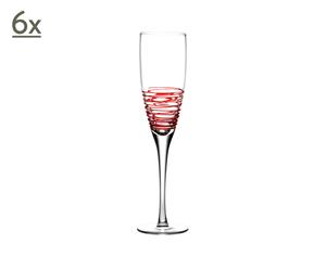 6 Flûtes à champagne, rouge - Ø4