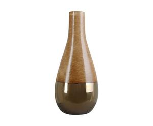 Vase céramique, chocolat et doré - H40