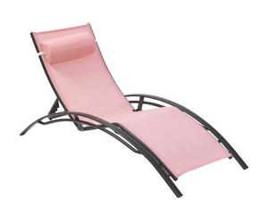 Chaise longue aluminium, rose - L170
