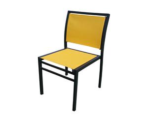 Chaise Aluminium et textilène, Noir et jaune - L42
