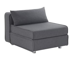 Chauffeuse Polyester et Plumes, Gris - H72