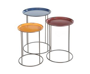 3 Tables gigognes, métal - multicolore