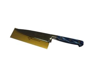 Couteau de cuisine Plexiglass et Inox, Bleu - L29