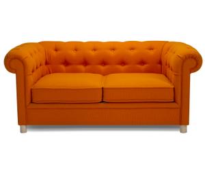 Canapé lin et coton, orange - 2 Places