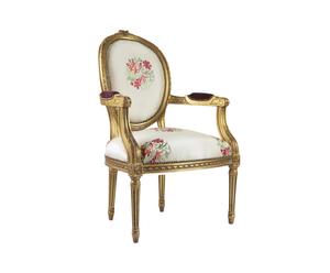 Médaillon Louis XVI hêtre et tissu, blanc et rose - L60