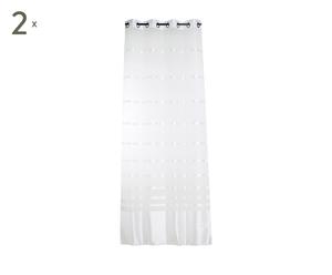 2 Voilages LIMA  Polyester, Blanc - 135*270