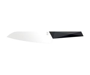 Couteau Santoku VENA et acier, Noir - L28