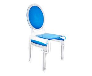 Chaise sixteen Verre, Bleu - L45