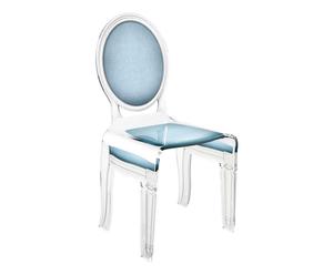Chaise sixteen Verre, Bleu pastel - L45