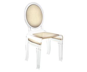 Chaise sixteen Verre, Taupe clair - L45