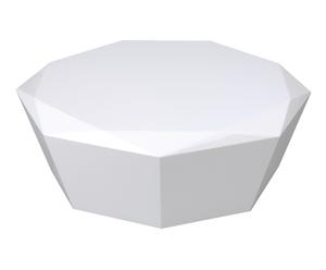 Table basse bois laqué, blanc - 100*100