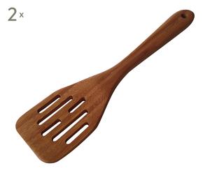 2 spatules à passoire bambou, naturel - l30