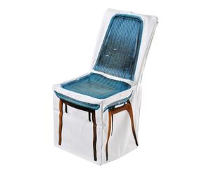 Housse de chaise MINH Coton, Bleu et blanc - H88