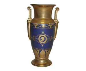 Vase porcelaine, bleu et or - H45