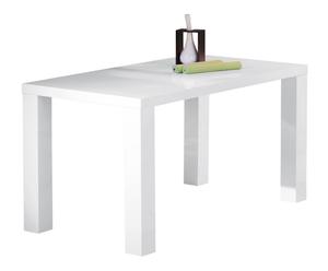 Table bois laqué, blanc - 160*80