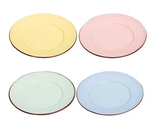 4 Assiettes porcelaine, Multicolore  – Ø26